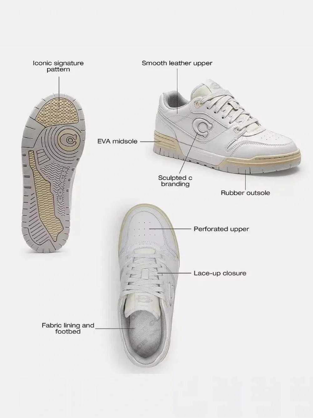 Coach Women’s Soho Sneakers with Cream Accents 👟